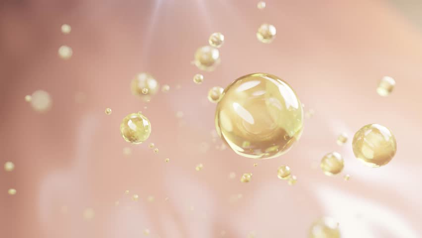 Animation 3D Golden Collagen Skin Serum and Vitamin illustration isolated on yellow color background. concept skin care cosmetics solution. 3d rendering. | Shutterstock HD Video #1111503871