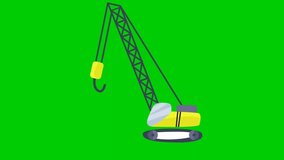 Construction icon green screen, Abstract technology, science, engineering artificial intelligence, Seamless loop 4k video, 3D Animation, Ultra High Definition
