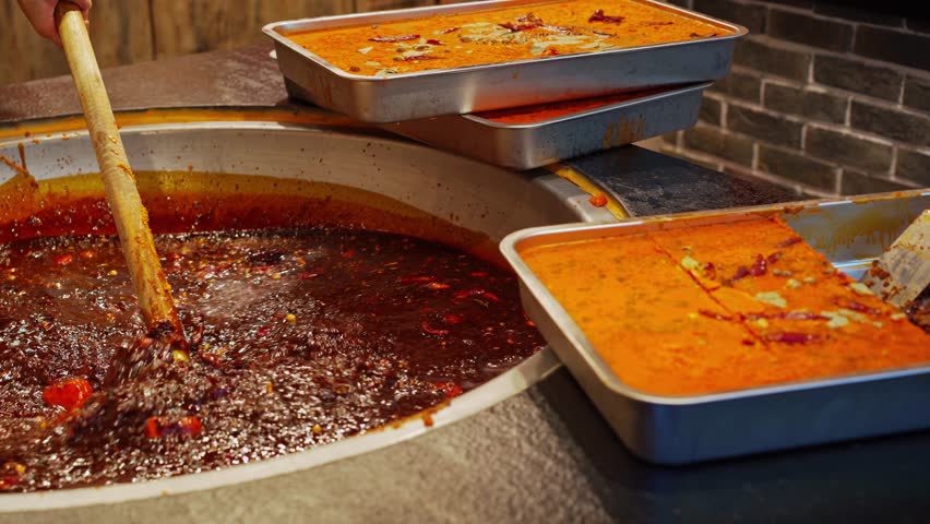 Original mala spicy hot pot in Chongqing, China