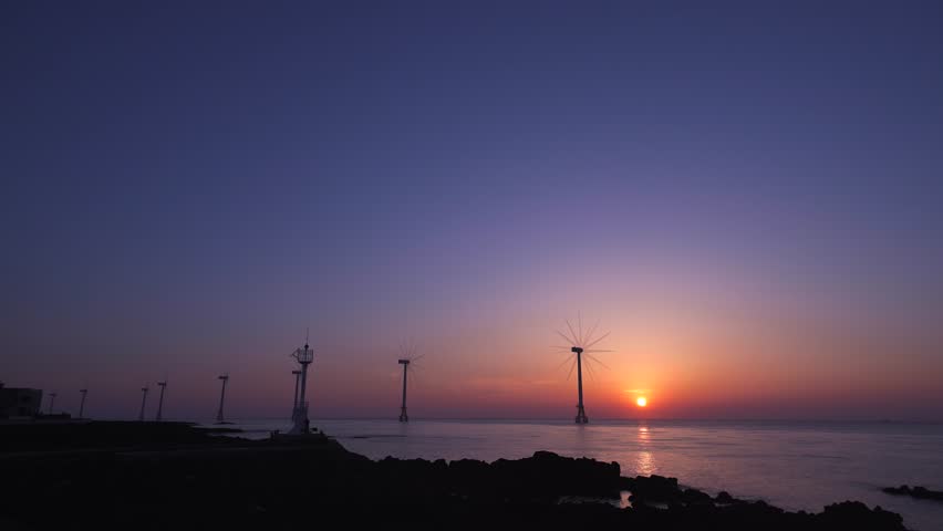 jeju-do, south korea. sunset. cloud. wind