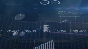 Animation of financial data processing over solar panels. Global environment, business, connections, computing and data processing concept digitally generated video. - Powered by Shutterstock - Get 15% off with code: PIKWIZARD15