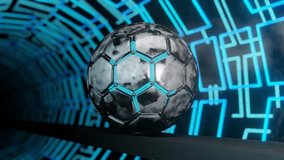 Loop 3d animation of a technosphere made of hexagons that continuously moves in a virtual tunnel. Abstract, fantastic virtual environment. - Powered by Shutterstock - Get 15% off with code: PIKWIZARD15