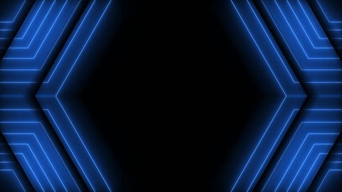 4K neon abstract technology background with glowing blue lines Video de stock