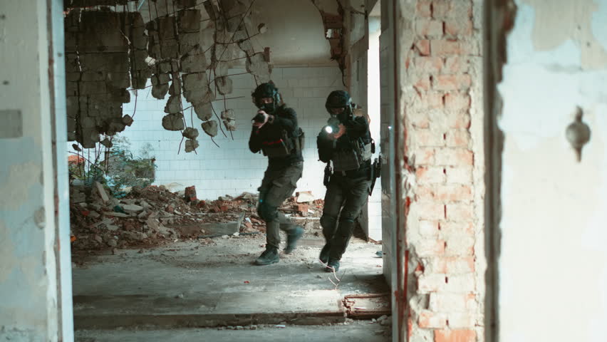 War journalist accompanied by special units in the war zone | Shutterstock HD Video #1111521063