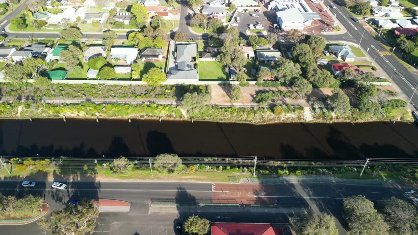 Aerial view of Western Australian City of Busselton with Water Canal