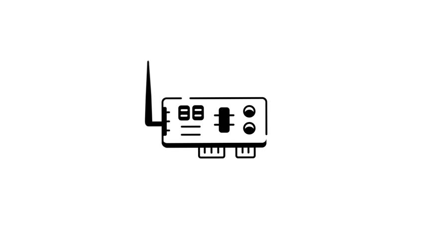 An animated outline icon of wifi card  Royalty-Free Stock Footage #1111525969