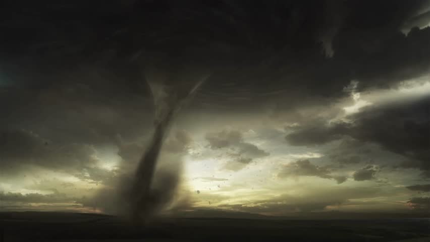 Time lapse of tornado warned supercell storm rolling through the Nebraska plains as it moves over the landscape as it changes shape.