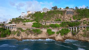 Lateral Movement: Drone Video Capturing Sinfonia del Mar - Left to Right, Acapulco Mexico