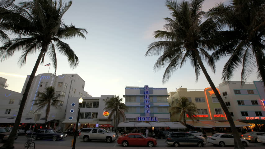 MIAMI BEACH, FLORIDA - FEBRUARY 13: in this time-lapse view cars travel on Ocean