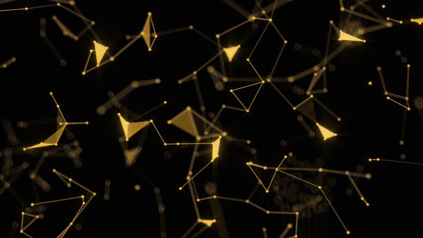 Luxury golden plexus background. Modern technology background of shining flowing lines and dots. Gold dust particles in the Universe. Bright star constellations in the space. Technology, science. 4k. | Shutterstock HD Video #1111538563