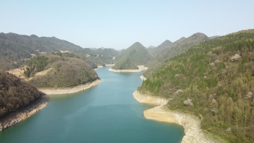 Reservoir water conservancy project, blue lake water