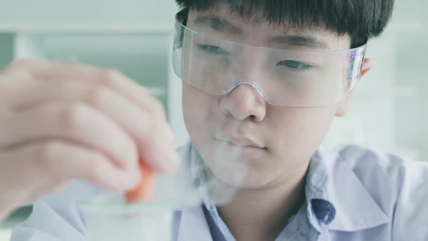 Asian schoolboy Science experiments in the classroom | Shutterstock HD Video #1111554513