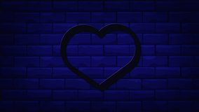 love heart neon sign animation..Brick Wall Background.4K motion animation. - Powered by Shutterstock - Get 15% off with code: PIKWIZARD15