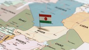 Niger map with National Flag