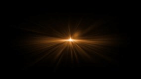 Loop center gold star shine rays lights optical lens flares animation art on black abstract background. Lighting lamp rays effect dynamic bright video footage.  - Powered by Shutterstock - Get 15% off with code: PIKWIZARD15