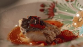 Eating Fish In A Luxury RestaurantThis video is about E_0681