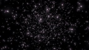 Loop glow white blue pink stars particles falling down animation on black abstract background. Animation of fiery white blue pink glowing flying ember burning ash particles.Isolate Alpha Channel  - Powered by Shutterstock - Get 15% off with code: PIKWIZARD15