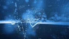 Abstract up and down business network line with earth globe rotating and random data numbers movement animation background. - Powered by Shutterstock - Get 15% off with code: PIKWIZARD15