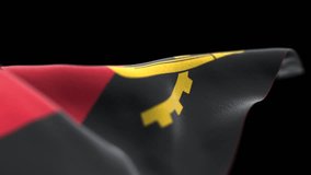 Angola Close up Flag Animation with Alpha channel