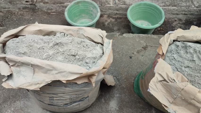 Cement powder in a paper bag | Shutterstock HD Video #1111574119