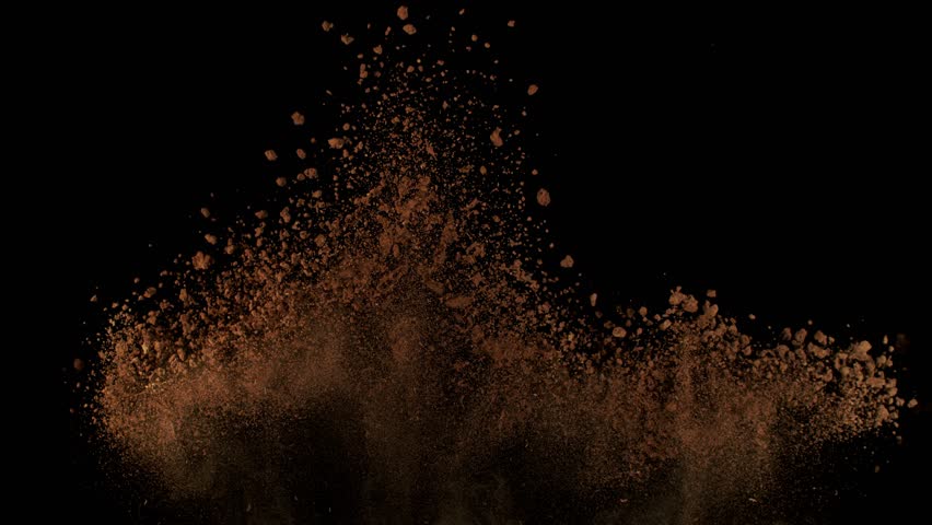 Super Slow Motion Shot of Soil Explosion Isolated on Black Background at 1000fps. | Shutterstock HD Video #1111575397