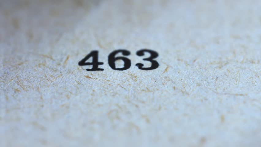 Flicking Through Old Book Page Numbers Close-up