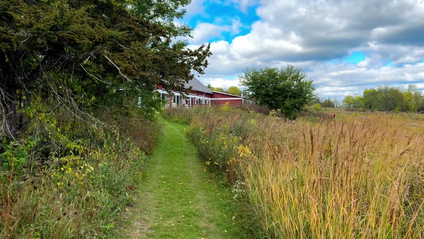 Walking trails at Bethel Horizons in Dodgeville, WI during fall 2023.