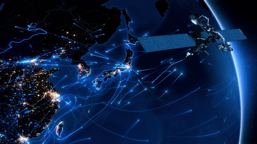 
Artificial Satellite Sending Signals over Japan, highly Detailed Animation of Planet Earth.  Telecommunications, GPS, Internet and Surveillance Concepts. Asia | Shutterstock HD Video #1111581349
