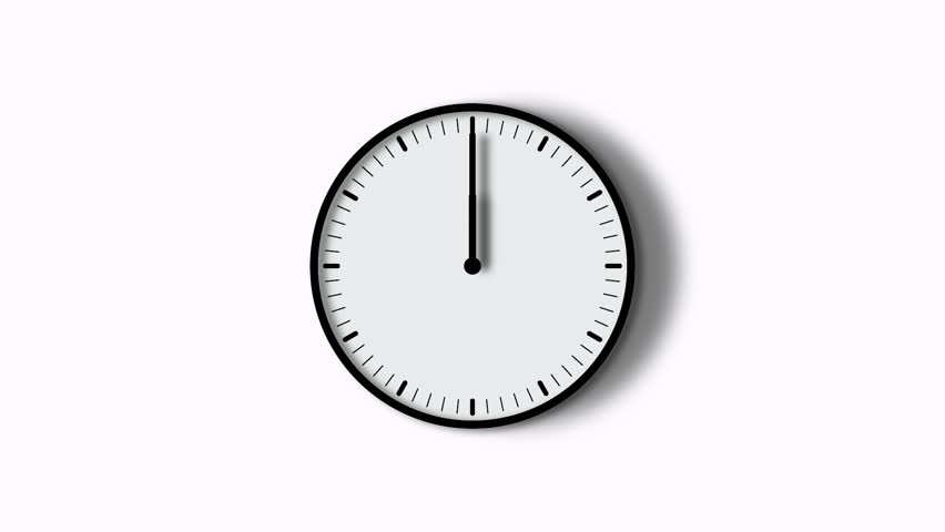 Office Wall clock Count Down 24 Hour Day Fast Speed. Clock with rotation arrows 4K Animation