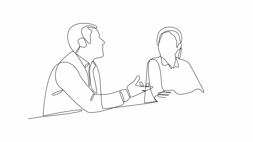 Self drawing animation of one single line draw Business people shaking hands. Agreement, trust, cooperation concept. Full length animation illustration. | Shutterstock HD Video #1111602227