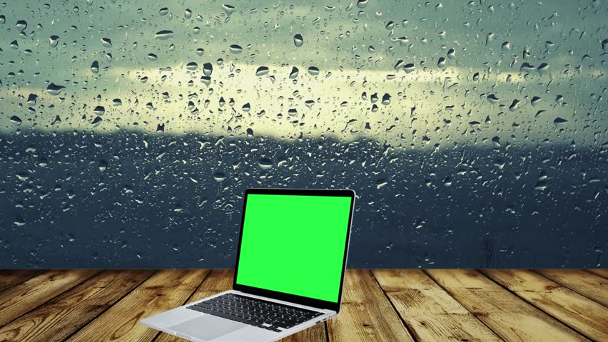 a green screen laptop in beautiful nature background with sky . Royalty-Free Stock Footage #1111605941