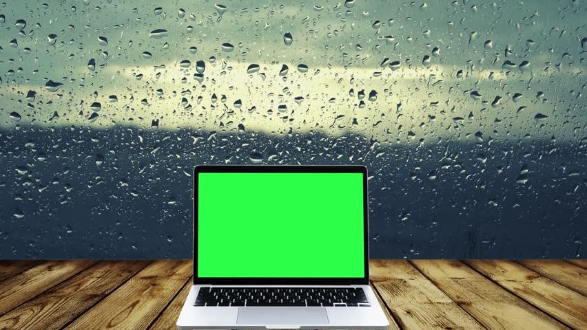 a green screen laptop in beautiful nature background with sky . Royalty-Free Stock Footage #1111605953