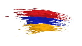 Armenia flag animation. Brush painted armenian flag on white background. Brush strokes. Armenia patriotic template, national state banner, place for text. Animated design element, seamless loop - Powered by Shutterstock - Get 15% off with code: PIKWIZARD15