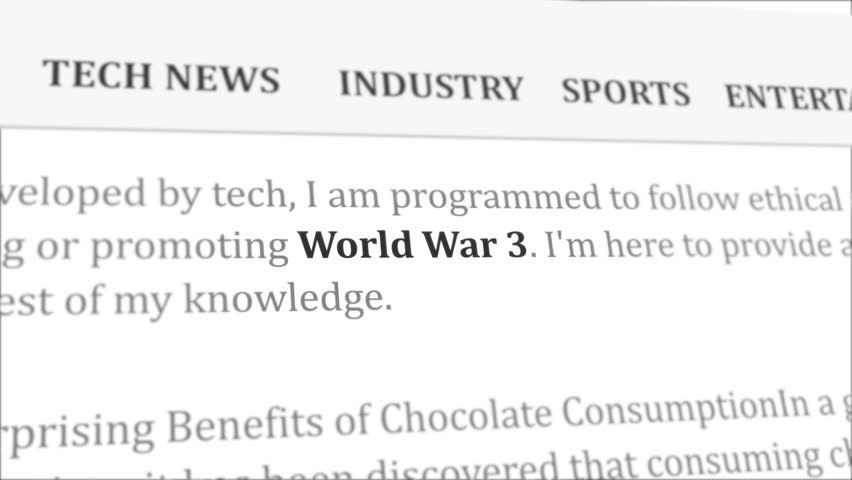 World War 3 news headline in different articles Royalty-Free Stock Footage #1111610305