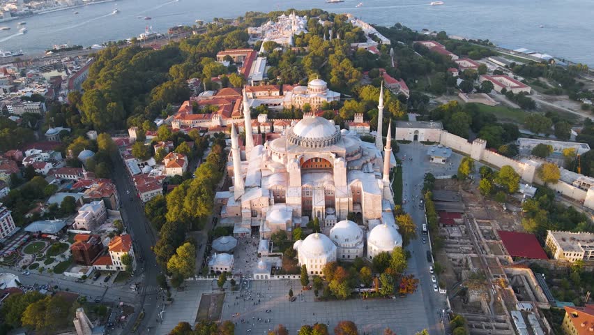 Istanbul Hagia Sophia Mosque Aerial View Drone Shooting - İstanbul Ayasofya Camii Havadan Görüntüleme