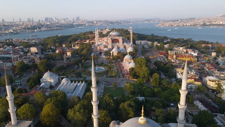 Istanbul Hagia Sophia Mosque Aerial View Drone Shooting - İstanbul Ayasofya Camii Havadan Görüntüleme