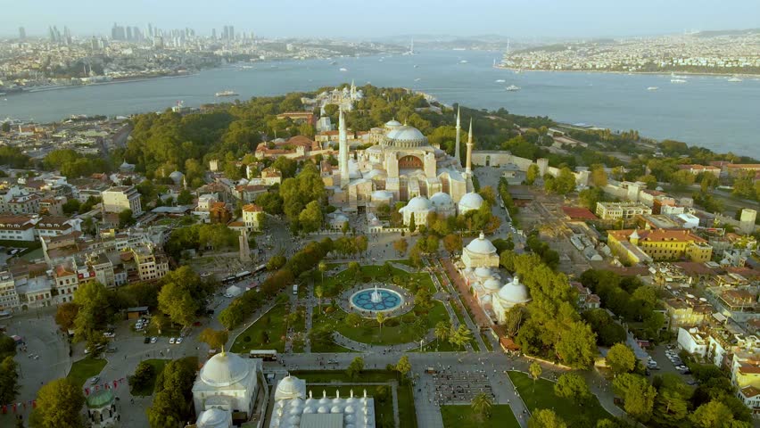 Istanbul Hagia Sophia Mosque Aerial View Drone Shooting - İstanbul Ayasofya Camii Havadan Görüntüleme