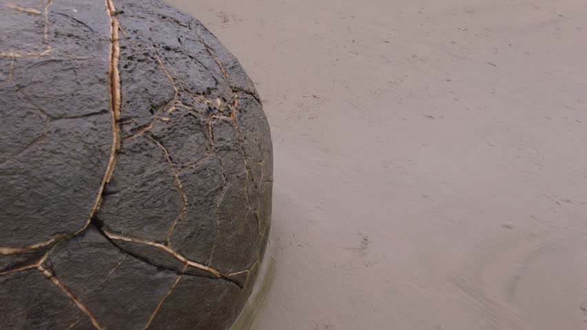 Moeraki Boulders and the ocean surf, Otago, New Zealand