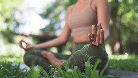 Peaceful female mindfulness meditation relaxing for mental health. - Powered by Shutterstock - Get 15% off with code: PIKWIZARD15