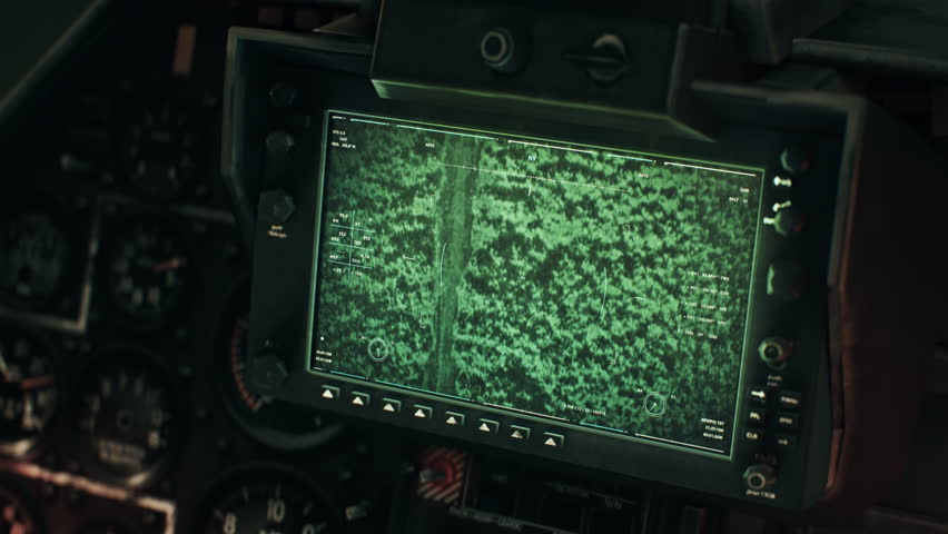 Helicopter With Advanced Gun Targeting System Attacks Enemy Transport Vehicle. Helicopter Using Newest Gun System To Destroy Transport Truck. Helicopters Gun System Tracking Targets In Combat Zone