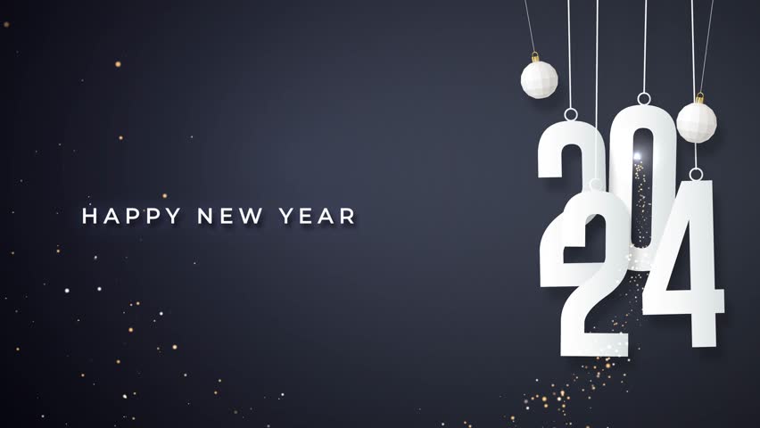 Happy New Year 2024 Greeting Card. Luxury and Minimalist New Year Background. New Year 2024 Royalty-Free Stock Footage #1111622173