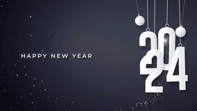Happy New Year 2024 Greeting Card. Luxury and Minimalist New Year Background. New Year 2024