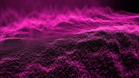 Fantasy pink waves seascape motion animation, Glitter pink purple particles abstract background 
Vertical video, Glow red pink purple blue digital landscape, Pink wave line animated background