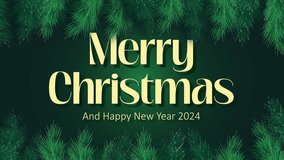 Animated background Merry Christmas and Happy New Year 2024