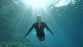 women lady swim in the water enjoying holiday  underwater  holiday scenery - Powered by Shutterstock - Get 15% off with code: PIKWIZARD15