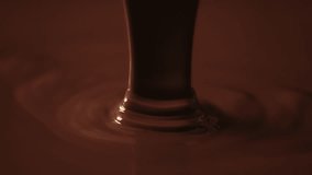 Slow motion shot pouring melted chocolate, close-up seamless dripping hot liquid chocolate flows, waves flowing molten chocolate or dark caramel sauce. Chocolate wavy drip. Confectionery cooking - Powered by Shutterstock - Get 15% off with code: PIKWIZARD15
