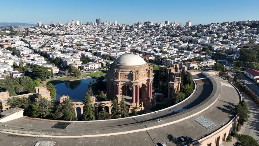 Palace Of Fine Arts At San Francisco In California United States. Megalopolis Downtown Cityscape. Business Travel. Palace Of Fine Arts At San Francisco In California United States.