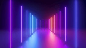 looped 3d animation, abstract background of vertical neon lines glowing in the dark, blue pink red gradient sliding from left to right, ultraviolet light - Powered by Shutterstock - Get 15% off with code: PIKWIZARD15