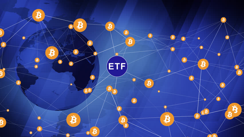 Bitcoin etf unlocking the potential of digital money in the stock market. Bitcoin etf harnessing the power of cryptocurrency for stable financial growth Royalty-Free Stock Footage #1111656675