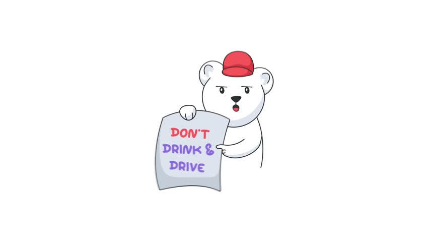 Here’s an animated doodle sticker of a bear giving instructions 